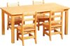 ECR4Kids 24in x 48in Rectangular Hardwood Table Set