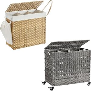 SONGMICS 26-Inch And 23.8-Inch Laundry Hamper Bundle, ULCB363N01