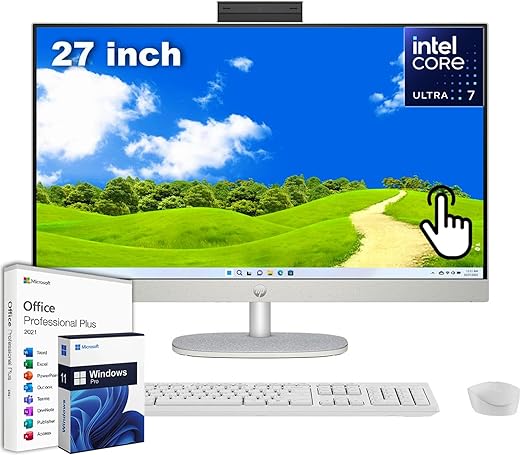 HP 27" FHD Touchscreen Desktop, Intel Ultra 7