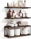 Fixwal 3+1 Tier Bathroom Floating Shelves