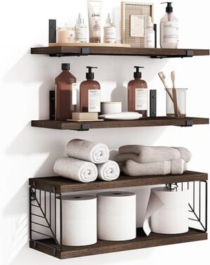 Fixwal 3+1 Tier Bathroom Floating Shelves