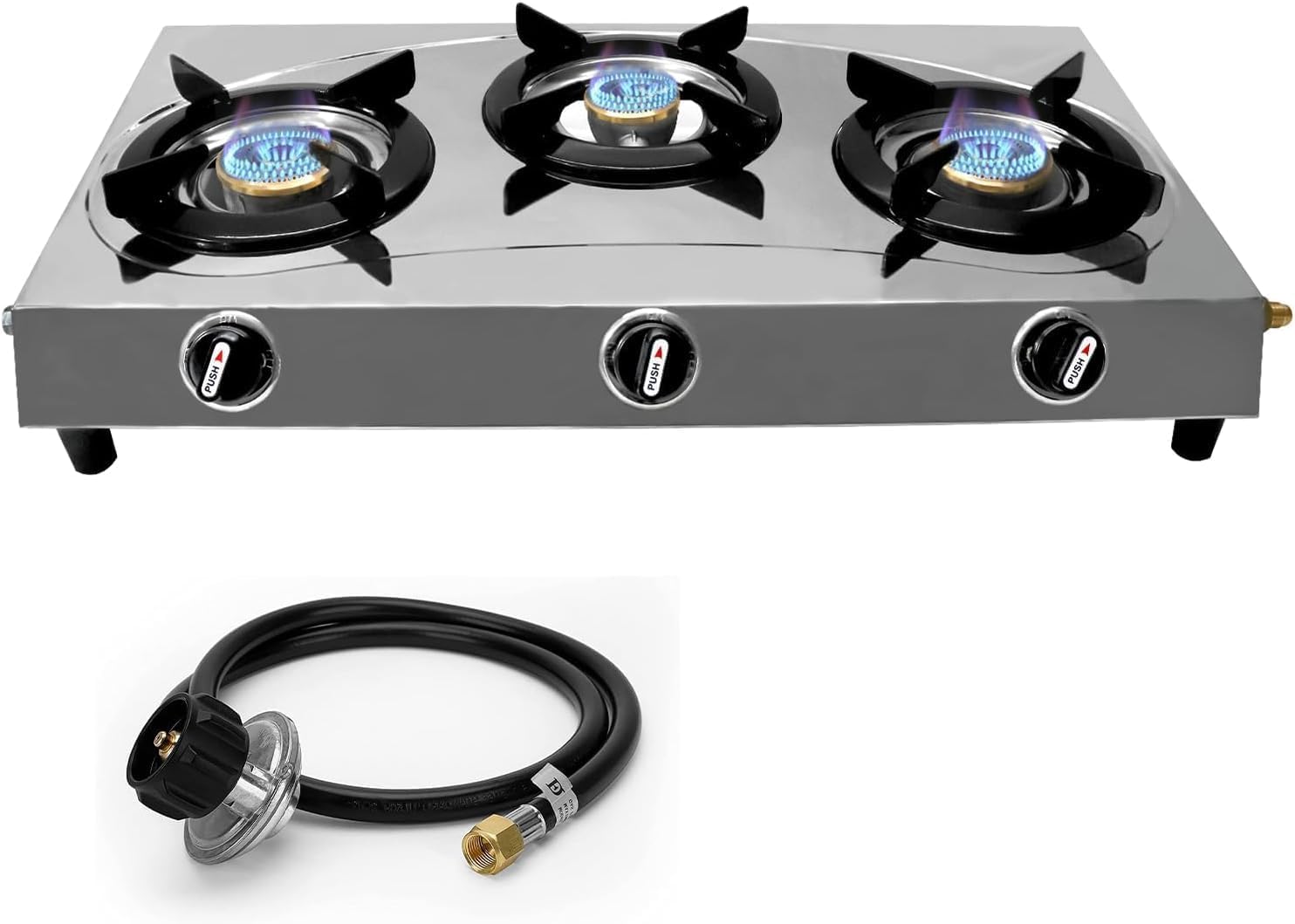 SONRET 3 Burner Stainless Steel Camping Stove