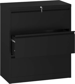 YITAHOME 3 Drawer Lateral File Cabinet With Lock