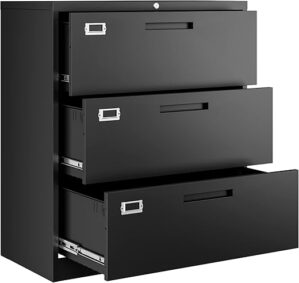 Letaya 3 Drawer Metal Filing Cabinet With Lock