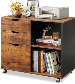 DEVAISE 3-Drawer Wood File Cabinet, Mobile Filing Cabinet
