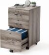 VINGLI 3-Drawer Wood Rolling File Cabinet