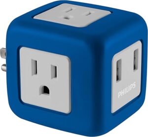 PHILIPS 3-Outlet Extender With 2-USB Port