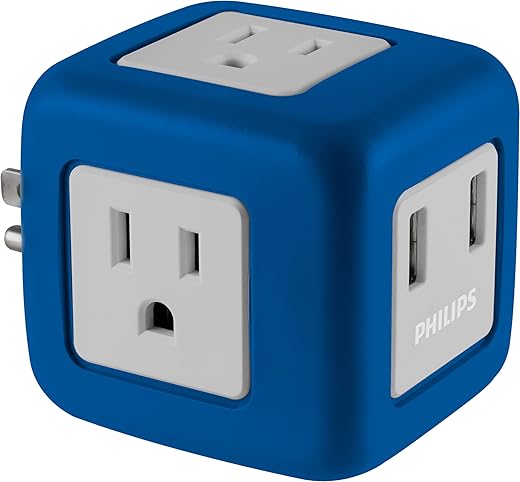 PHILIPS 3-Outlet Extender With 2-USB Port