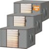 BALEINE 3 Pack Clothes Storage Bags, Grey