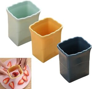 CRIVERY 3 PCS Cup Slicer, Egg And Strawberry Cutter