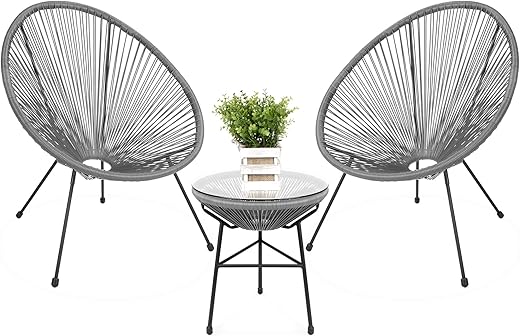 Best Choice Products 3-Piece Outdoor Acapulco Patio Set