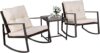 SUNCROWN 3-Piece Outdoor Rocking Chairs Set