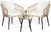 PORWEY 3 Piece Patio Bistro Set, Beige