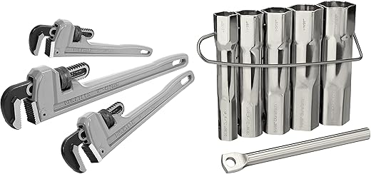 DURATECH 3-Piece Pipe Wrench & 5-Piece Shower Valve Set