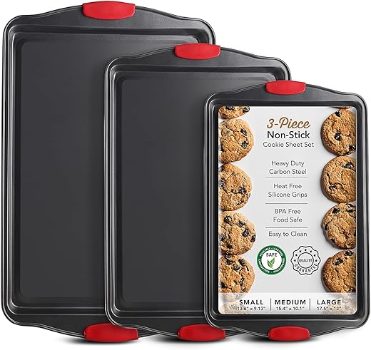 EATEX 3-Piece Steel Baking Sheet Set