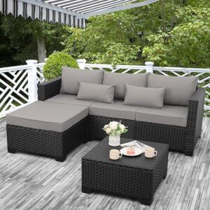 Rattaner 3 Pieces Patio Furniture Set Outdoor