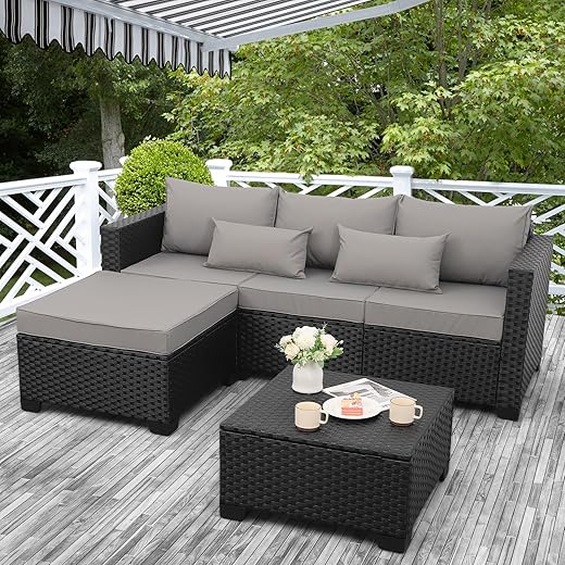Rattaner 3 Pieces Patio Furniture Set Outdoor
