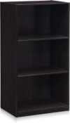 Furinno 3-Tier Bookcase Storage Shelves, Dark Walnut