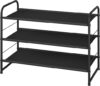 Simple Trending 3-Tier Expandable Shoe Rack, Black