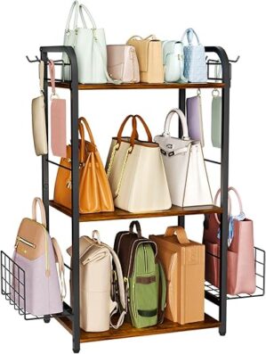 koozuuyk 3-Tier Floor-Standing Purse Organizer