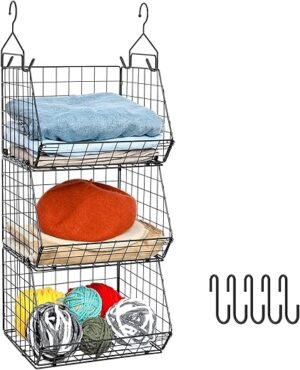 X-cosrack 3 Tier Foldable Closet Organizer Shelves