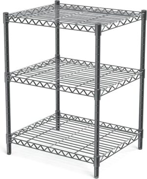 AHEONLAR 3 Tier Grey Storage Racks Shelving