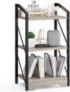 Vagusicc 3 Tier Industrial Rustic Bookshelf Organizer