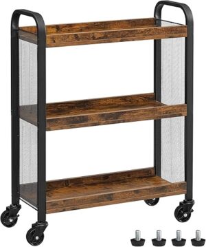 VASAGLE 3-Tier Narrow Rolling Storage Cart