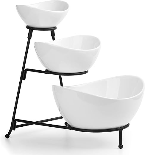 LAUCHUH 3 Tier Oval Serving Tray Set