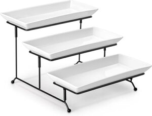 MALACASA 3 Tier Porcelain Serving Trays