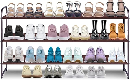 AOODA 3-Tier Stackable Wide Shoe Rack (Bronze)