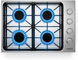 COSTWAY 30-Inch Stainless Steel Gas Cooktop