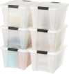 IRIS 32 Qt Stackable Storage Bins, 6 Pack