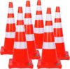 BATTIFE 36 Inch Traffic Safety Cones, 6 Pack