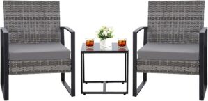 EARLGROVE 3PCS Patio Furniture Set With Cushions