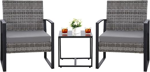 EARLGROVE 3PCS Patio Furniture Set With Cushions
