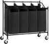 SONGMICS 4-Bag Rolling Laundry Cart URLS90H