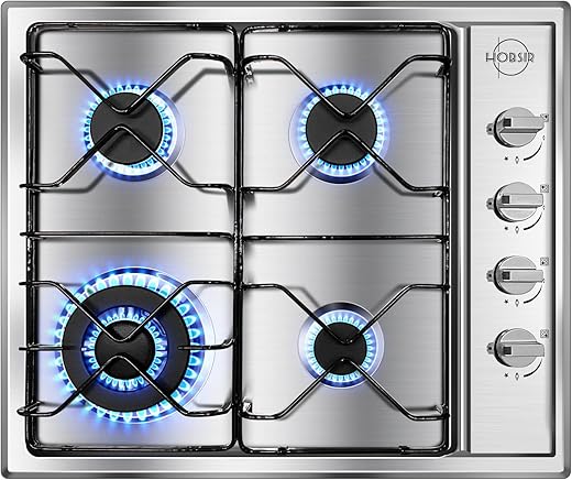 Hobsir hob 4 Burner Stainless Steel Gas Cooktop