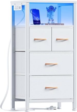 Furnulem 4 Drawer Dresser With Led Light