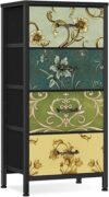 Furnulem 4 Drawer Vertical Fabric Dresser