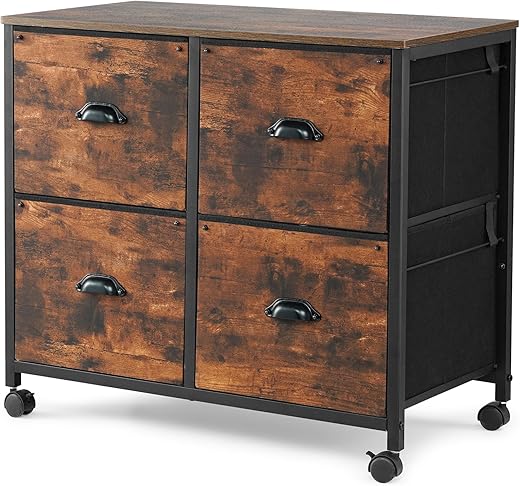 TOPSKY 4 Drawers Mobile Fabric File Cabinet