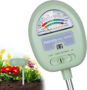 Raintrip 4-In-1 Soil Tester, No Battery Required