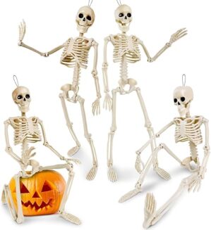 YOPINSAND 4 Pack Poseable 16″ Skeleton Decorations