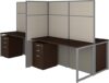 Bush Business Furniture 4 Person Cubicle Desk With File Cabinets