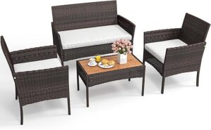 YITAHOME 4-Piece Patio Bistro Set With Cushions