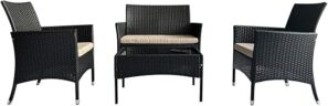 Peacabo 4 Piece Patio Furniture Set