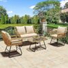 YITAHOME 4-Piece Patio Wicker Outdoor Set