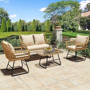 YITAHOME 4-Piece Patio Wicker Outdoor Set