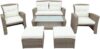 HYDDDDDQQQQQQQ 4 Piece Wicker Outdoor Sofa Set D