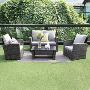 May in Color 4 Piece Wicker Patio Furniture Set